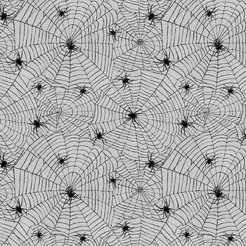 Happy Haunts 32827-909 Spider Webs Gray by Leslie Trimbach for Wilmington Prints