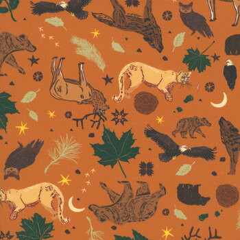 2027 All Pacific Northwest Shop Hop 55827D-2 Sienna Wildlife by Cassandra Zanboni for Windham Fabrics