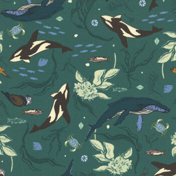 2027 All Pacific Northwest Shop Hop 55828D-3 Teal Aquatic by Cassandra Zanboni for Windham Fabrics