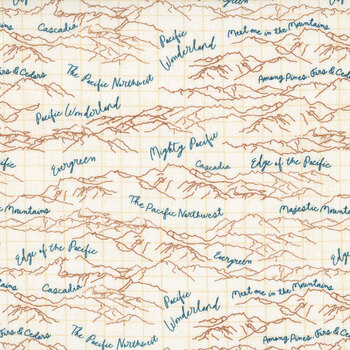 2027 All Pacific Northwest Shop Hop 55833D-10 Ivory Text by Cassandra Zanboni for Windham Fabrics