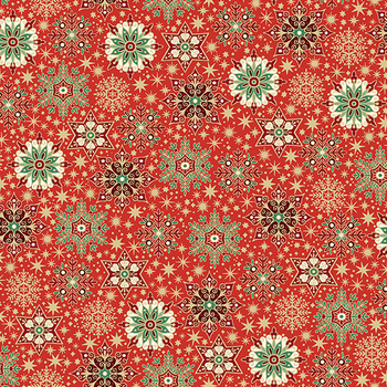 Evergreen Elegance MU-314-R Snowflake Red by Makower UK
