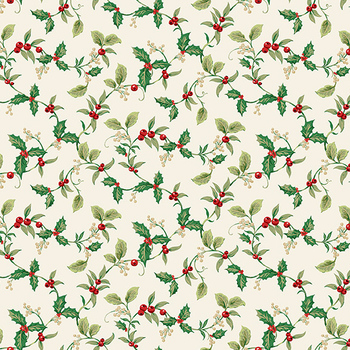 Evergreen Elegance MU-315-Q Holly Cream by Makower UK