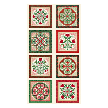 Evergreen Elegance MU-320-1 Squares Multi Panel by Makower UK