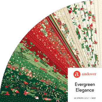 Evergreen Elegance  2.5" Strips by Makower UK