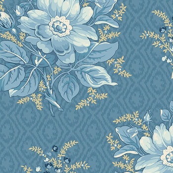 Flower Girl A-10870-LB Gardenia Evening Blue by Laundry Basket Quilts for Andover Fabrics