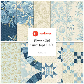 Flower Girl Quilt Tops  Yardage by Laundry Basket Quilts for Andover Fabrics