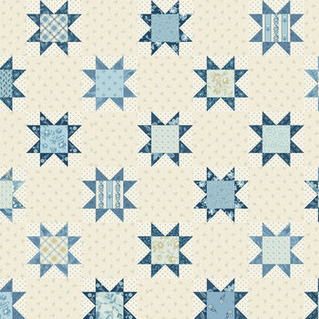 Flower Girl Quilt Tops A-10982-B Sawtooth Star Bluebell by Laundry Basket Quilts for Andover Fabrics