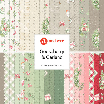 Gooseberry and Garland  10" Squares The Quilted Cow for Andover Fabrics