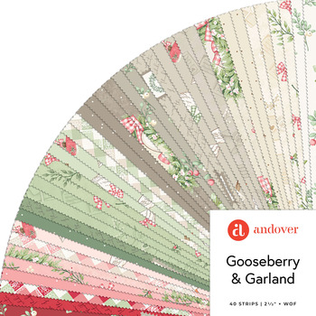 Gooseberry and Garland  2.5" Strips The Quilted Cow for Andover Fabrics