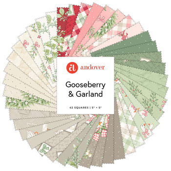 Gooseberry and Garland  5" Squares The Quilted Cow for Andover Fabrics