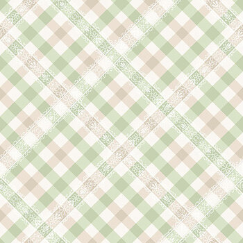 Gooseberry and Garland A-10603-G Nanas Lace Pistachio Cream by The Quilted Cow for Andover Fabrics