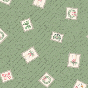 Gooseberry and Garland A-10964-G Heartfelt Mistletoe by The Quilted Cow for Andover Fabrics