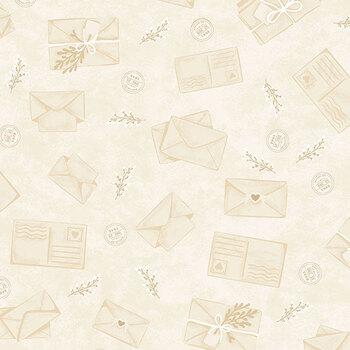 Gooseberry and Garland A-10965-L Letters From Nelson Vanilla Bean by The Quilted Cow for Andover Fabrics