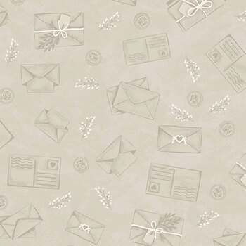 Gooseberry and Garland A-10965-N Letters From Nelson Birch Bark by The Quilted Cow for Andover Fabrics