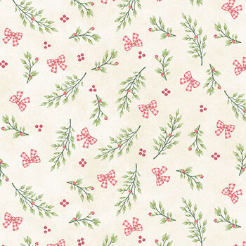 Gooseberry and Garland A-10967-L Cow Tied with a Bow Vanilla Bean by The Quilted Cow for Andover Fabrics