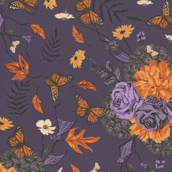 Gothic Haunt 21000-21 Midnight Glow  Gothic Garden by Stacy Iest Hsu for Moda Fabrics