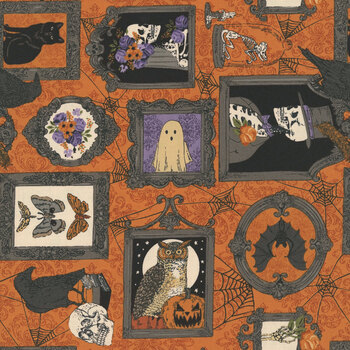 Gothic Haunt 21002-17 Pumpkin Family Photo Wall by Stacy Iest Hsu for Moda Fabrics