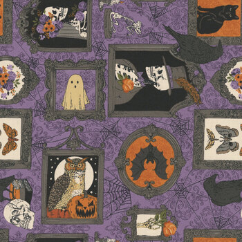 Gothic Haunt 21002-19 Purple Potion Family Photo Wall by Stacy Iest Hsu for Moda Fabrics