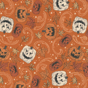 Gothic Haunt 21005-17 Pumpkin Spicy Pumpkin by Stacy Iest Hsu for Moda Fabrics
