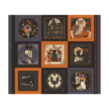 Gothic Haunt 21009-11 Multi Gothic Nine Square Panel by Stacy Iest Hsu for Moda Fabrics