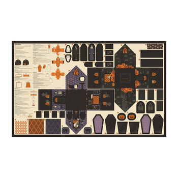 Gothic Haunt 21014-11 Multi Haunted House Panel by Stacy Iest Hsu for Moda Fabrics