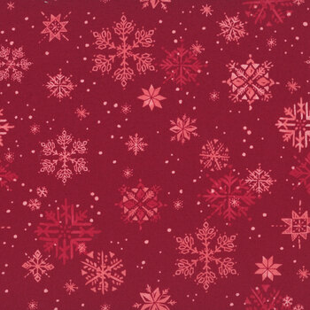 Mum's Christmas 48823-14 Crimson Snowflakes by Robin Pickens for Moda Fabrics