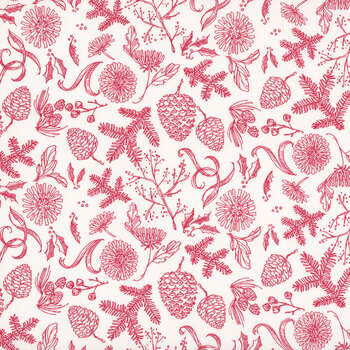Mum's Christmas 48824-11 Snow - Crimson Natures Drawn by Robin Pickens for Moda Fabrics
