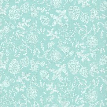Mum's Christmas 48824-12 Aqua Natures Drawn by Robin Pickens for Moda Fabrics