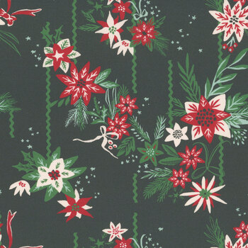 Twinkle & Tinsel 45690-16 Charcoal Holiday Bloom by Fancy That Design House for Moda Fabrics