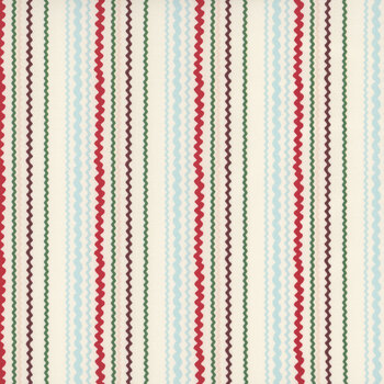 Twinkle & Tinsel 45695-11 Snow Ric Rac Stripe by Fancy That Design House for Moda Fabrics