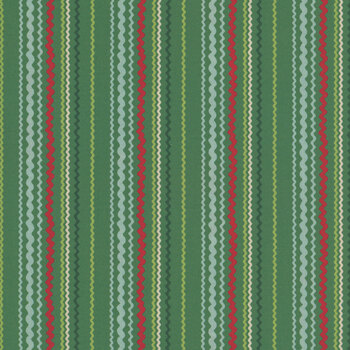 Twinkle & Tinsel 45695-16 Pine Ric Rac Stripe by Fancy That Design House for Moda Fabrics
