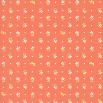 Apricot Candy 3105-20 Coral Daisy Toss by Bunny Hill Designs for Moda Fabrics