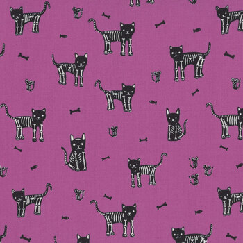 Boo Valley RS4194-13 My Pet Skeleton Heliotrope by Ruby Star Society for Moda Fabrics