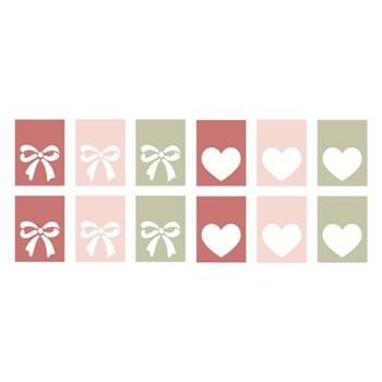 December Darling Hearts & Bows Woven Labels - 12 Pack