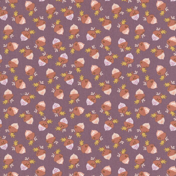 Autumn Rising 43234-13 Plum Etched Acorn by Sweetfire Road for Moda Fabrics