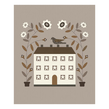 Urban Flower Farm Gatherings 49369-11 Smoke Urban Flower Farm Panel by Primitive Gatherings for Moda Fabrics