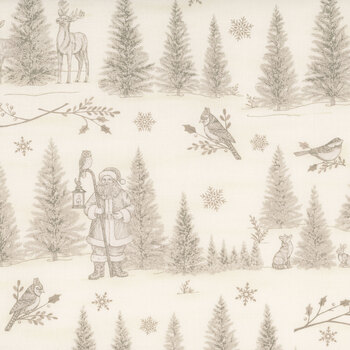 Snowy St. Nick 56222-11 Winter White Winter Woodland Toile by Deb Strain for Moda Fabrics