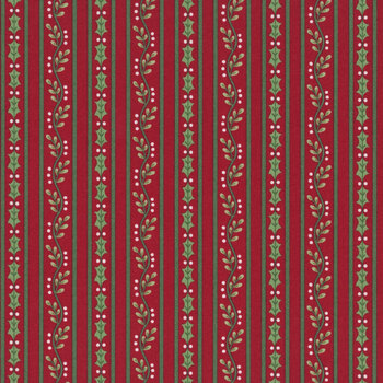 Snowy St. Nick 56225-13 Berry Red Christmas Stripe by Deb Strain for Moda Fabrics
