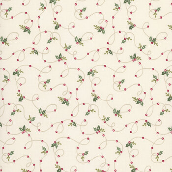 Snowy St. Nick 56227-11 Winter White Berries on a String by Deb Strain for Moda Fabrics