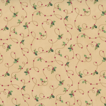 Snowy St. Nick 56227-12 Winter Doe Tan Berries on a String by Deb Strain for Moda Fabrics