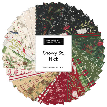 Snowy St. Nick  Charm Pack Deb Strain for Moda Fabrics - RESERVE