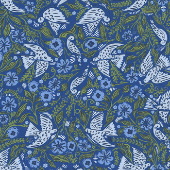 Prairie Blue 48451-15 Royal Bluebird by Gingiber for Moda Fabrics