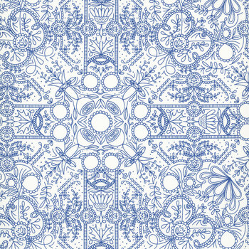 Prairie Blue 48454-11 Porcelain Vintage Lace by Gingiber for Moda Fabrics