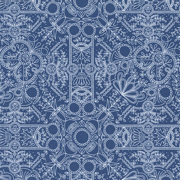 Prairie Blue 48454-16 Delft Blue Vintage Lace by Gingiber for Moda Fabrics