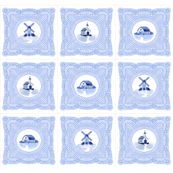 Prairie Blue 48458-11 Porcelain Lace Panel by Gingiber for Moda Fabrics