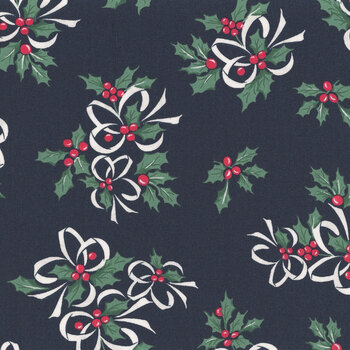 Nantucket Noel 55371-17 Navy Holly Berry by Camille Roskelley for Moda Fabrics