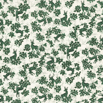 Nantucket Noel 55372-24 Evergreen Reindeer by Camille Roskelley for Moda Fabrics