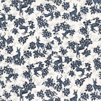 Nantucket Noel 55372-27 Navy Reindeer by Camille Roskelley for Moda Fabrics