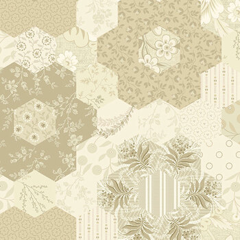 Grandma's Flower Garden 108" Wide AW-10832-N Flax by Laundry Basket Quilts for Andover Fabrics