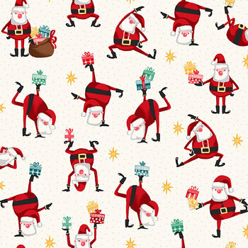 Ready Set Santa MU-330-Q Merry Delivery Cream by Makower UK for Andover Fabrics
